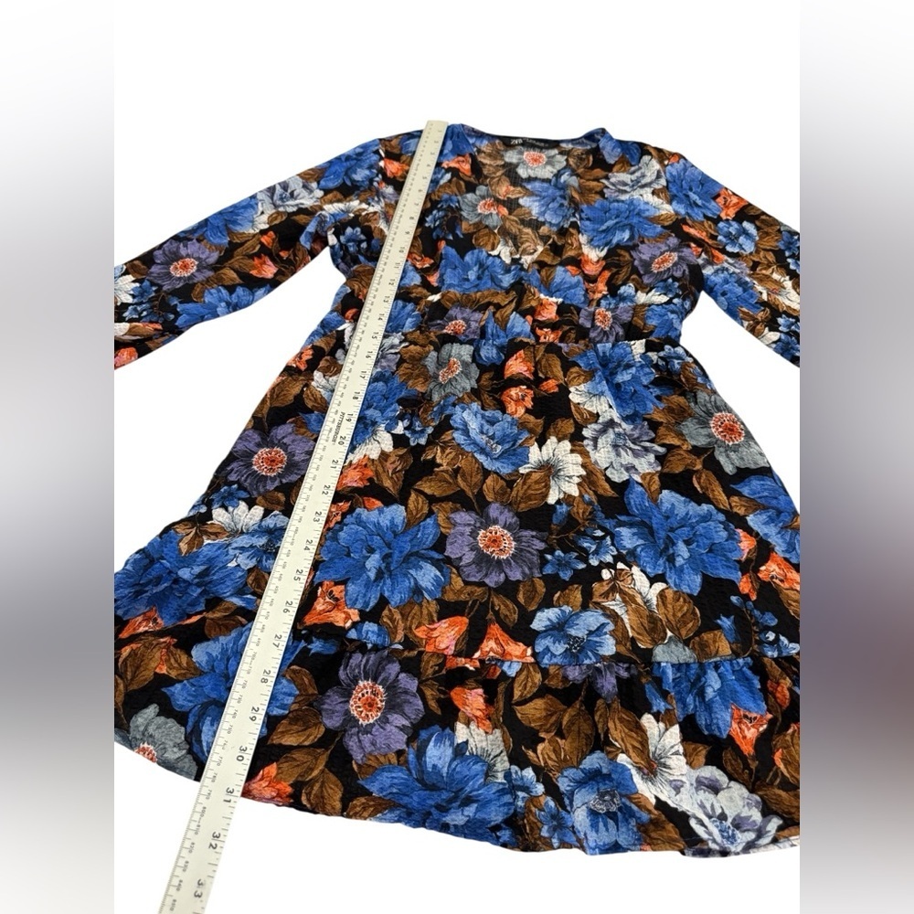 Zara Tropical Print Viscose Blend Dress Small - Picture 11 of 14